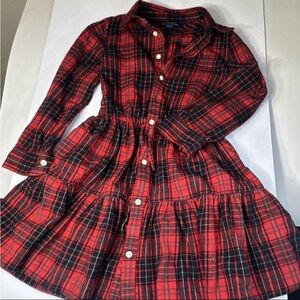 Polo by Ralph Lauren Red and Black Plaid Kids Dress